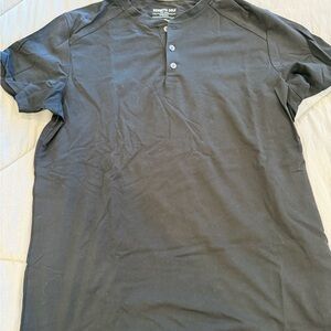 Kenneth Cole Black Short Sleeve Henley